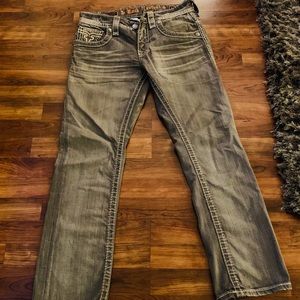 Rock Revival Grey, Straight Jeans